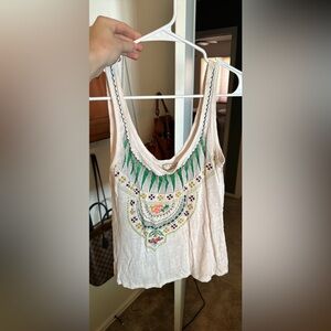 Aztec embroidered tank